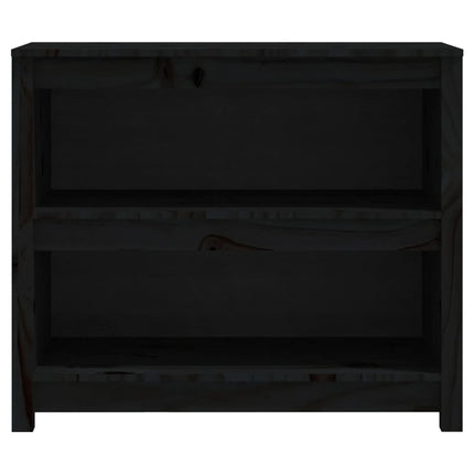 bogreol 80x35x68 cm massivt fyrretræ sort
