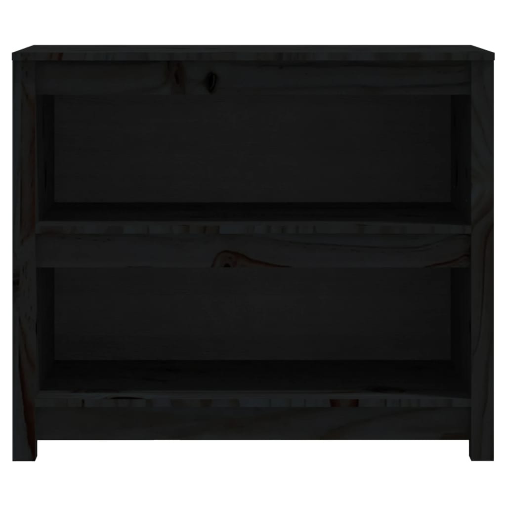bogreol 80x35x68 cm massivt fyrretræ sort