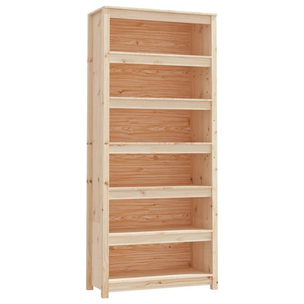 bogreol 80x35x183 cm massivt fyrretræ