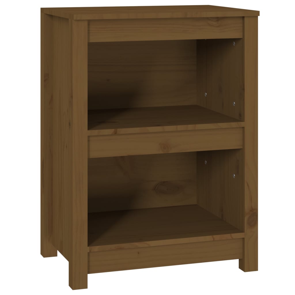 bogreol 50x35x68 cm massivt fyrretræ gyldenbrun