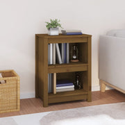 bogreol 50x35x68 cm massivt fyrretræ gyldenbrun