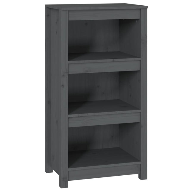 bogreol 50x35x97 cm massivt fyrretræ grå