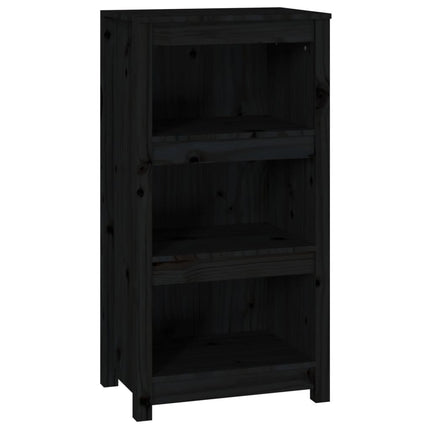 bogreol 50x35x97 cm massivt fyrretræ sort