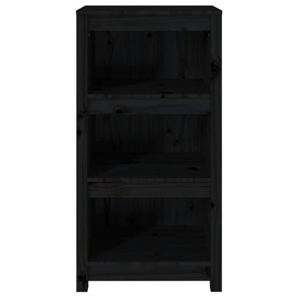 bogreol 50x35x97 cm massivt fyrretræ sort