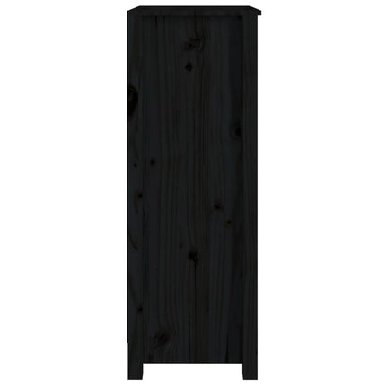 bogreol 50x35x97 cm massivt fyrretræ sort
