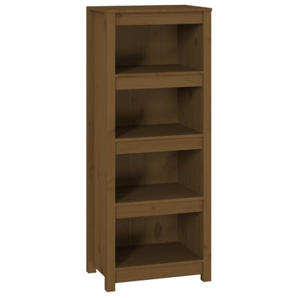 bogreol 50x35x125,5 cm massivt fyrretræ gyldenbrun