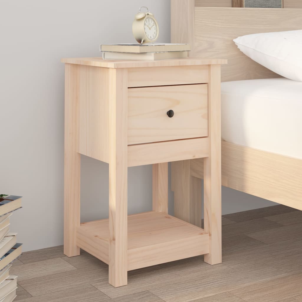sengeborde 2 stk. 40x35x61,5 cm massivt fyrretræ