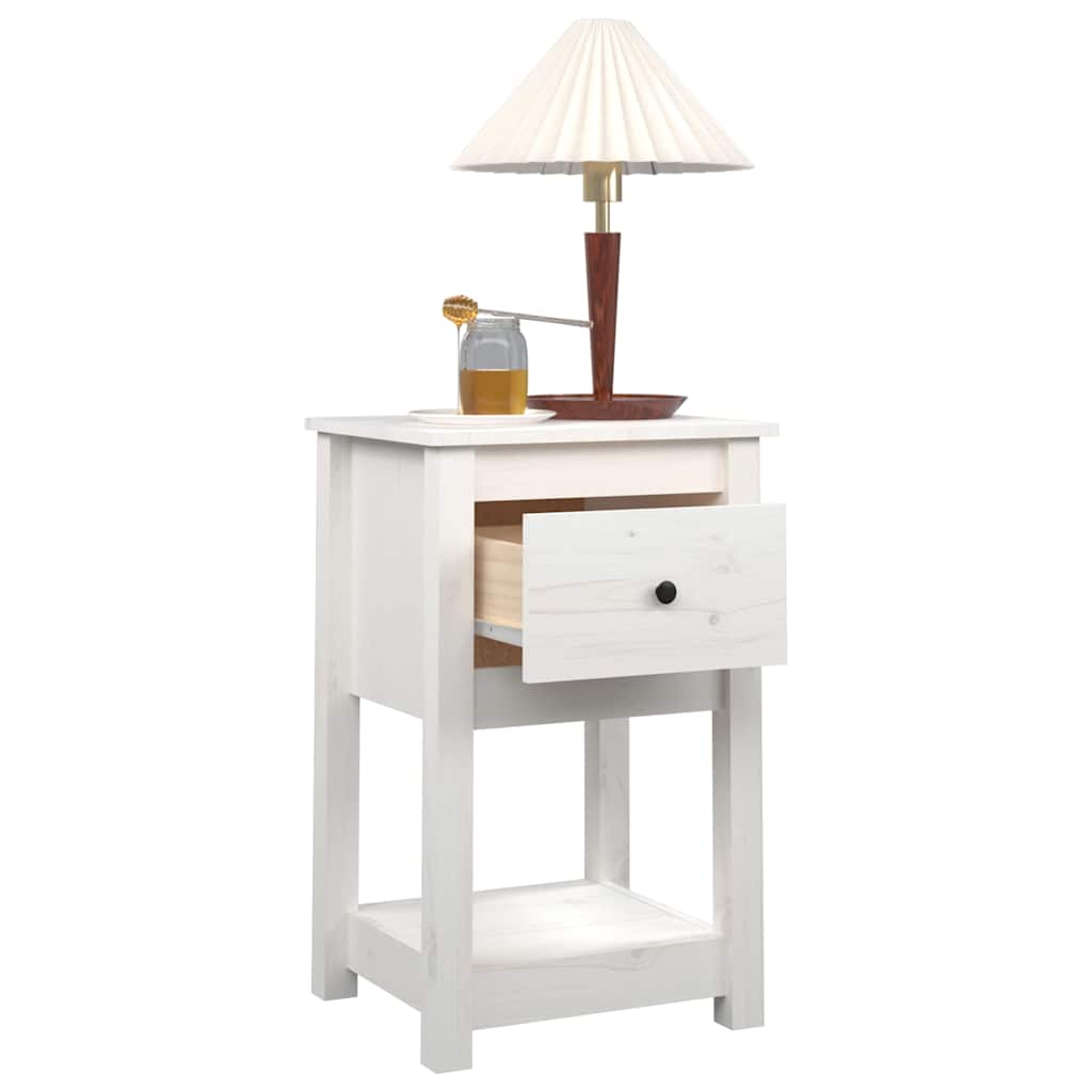 sengeborde 2 stk. 40x35x61,5 cm massivt fyrretræ hvid