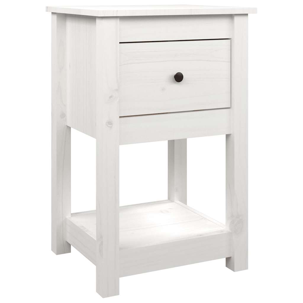 sengeborde 2 stk. 40x35x61,5 cm massivt fyrretræ hvid