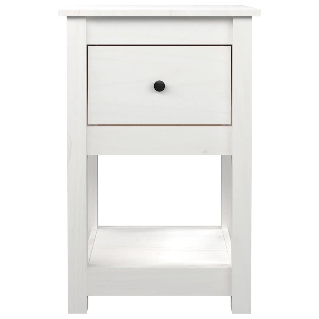 sengeborde 2 stk. 40x35x61,5 cm massivt fyrretræ hvid