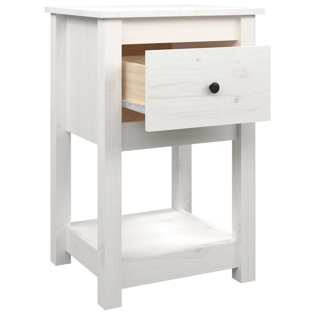 sengeborde 2 stk. 40x35x61,5 cm massivt fyrretræ hvid