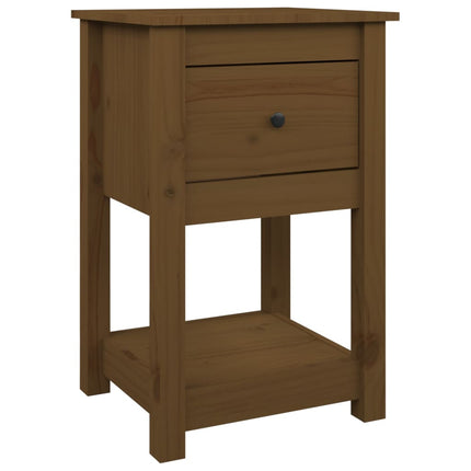 sengeborde 2 stk. 40x35x61,5cm massivt fyrretræ gyldenbrun