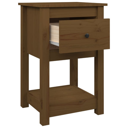 sengeborde 2 stk. 40x35x61,5cm massivt fyrretræ gyldenbrun