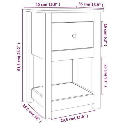 sengeborde 2 stk. 40x35x61,5cm massivt fyrretræ gyldenbrun