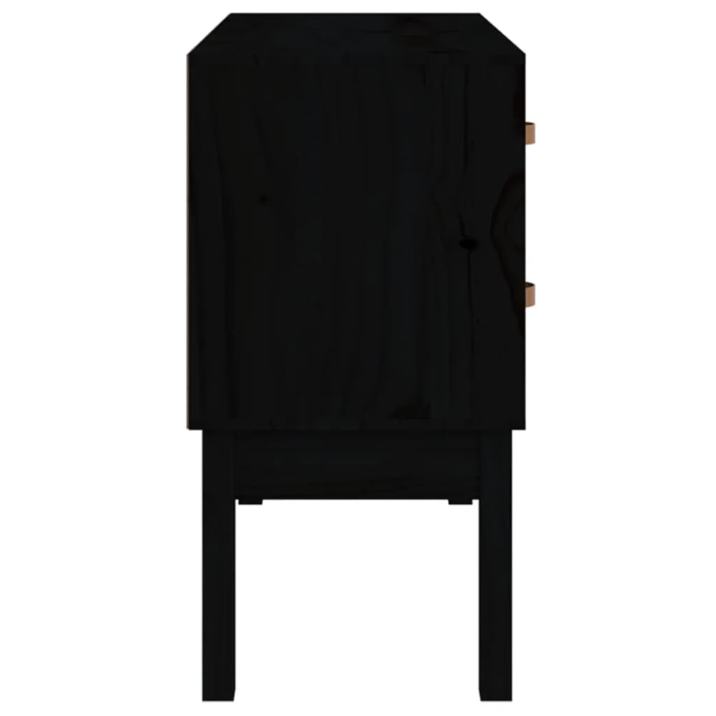 konsolskab 90x40x78 cm massivt fyrretræ sort