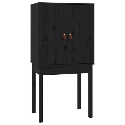 højskab 60x40x120 cm massivt fyrretræ sort