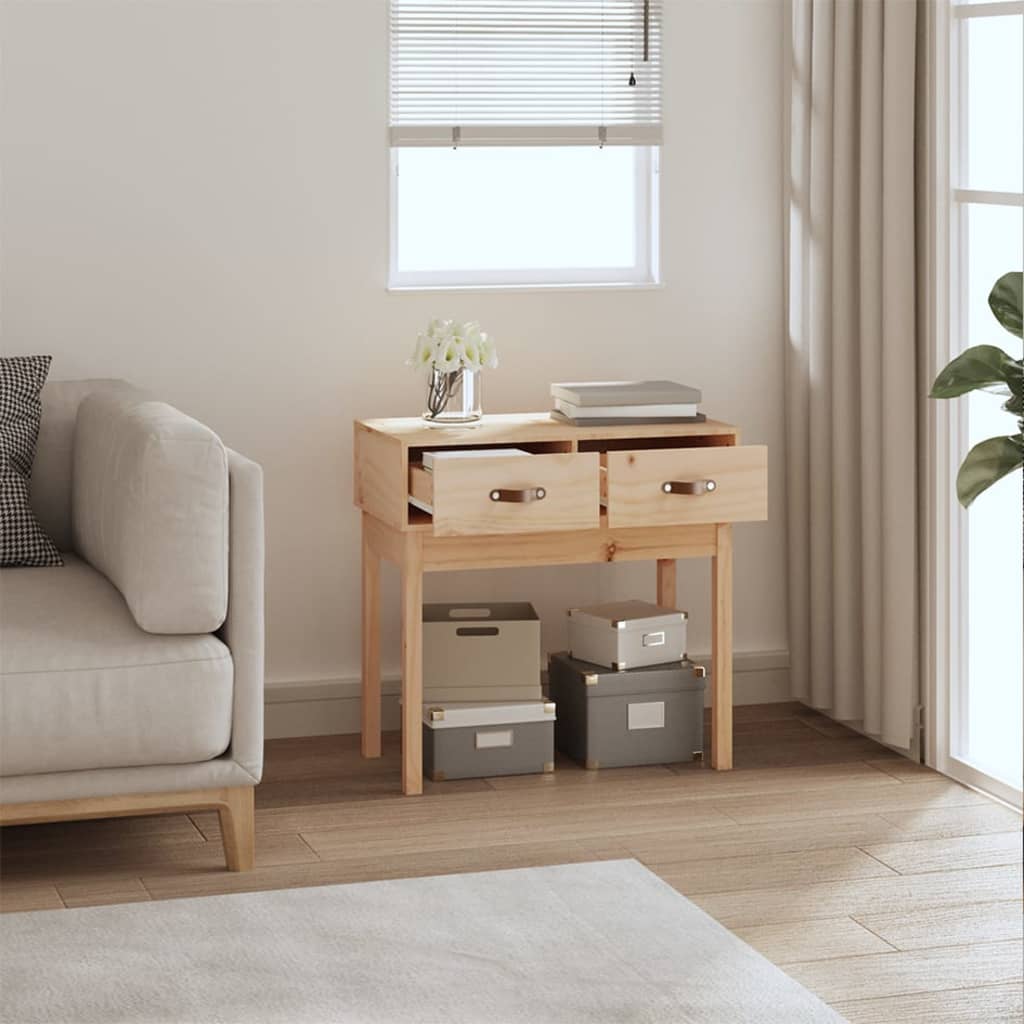 konsolbord 76,5x40x75 cm massivt fyrretræ