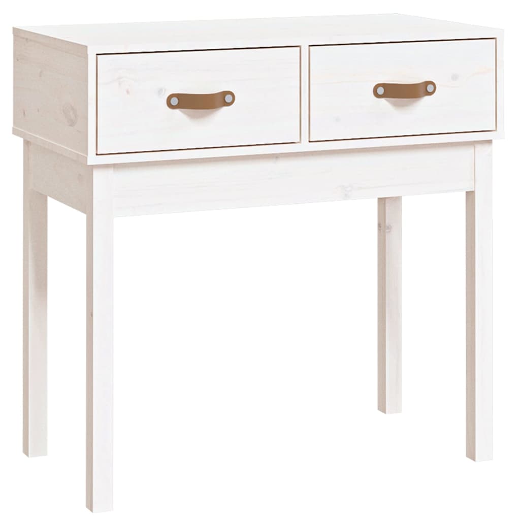 konsolbord 76,5x40x75 cm massivt fyrretræ hvid