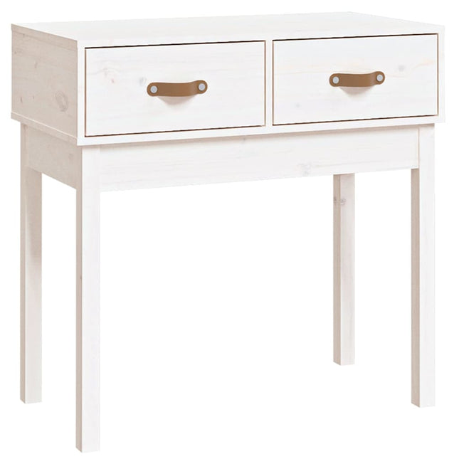 konsolbord 76,5x40x75 cm massivt fyrretræ hvid