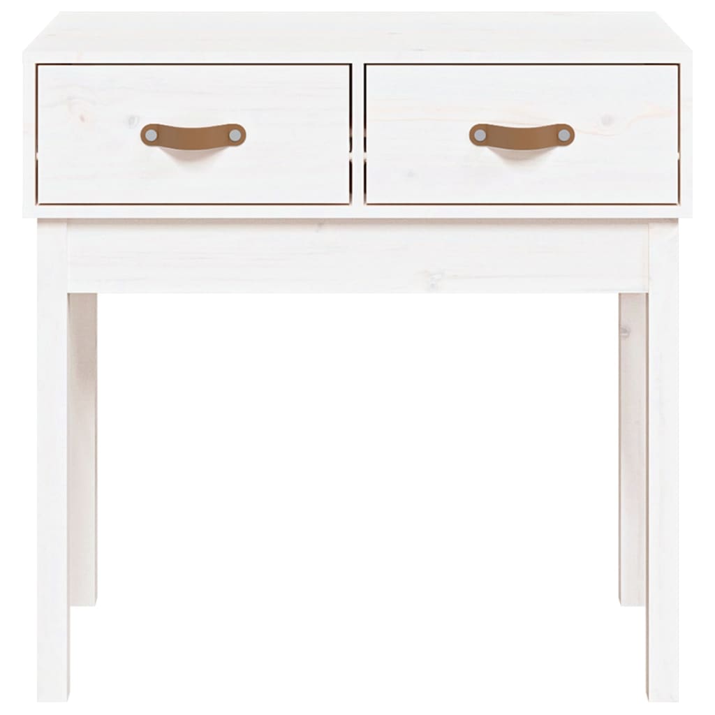 konsolbord 76,5x40x75 cm massivt fyrretræ hvid