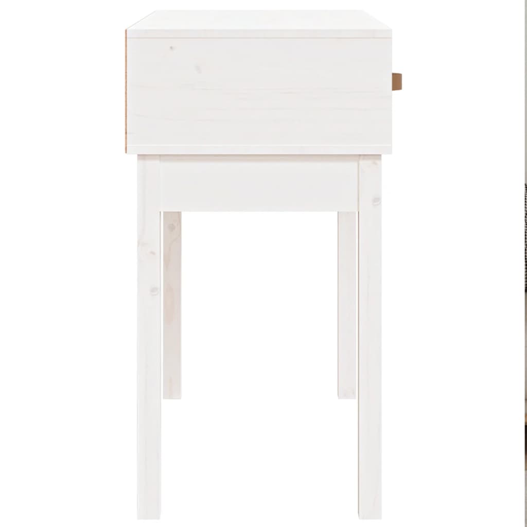 konsolbord 76,5x40x75 cm massivt fyrretræ hvid