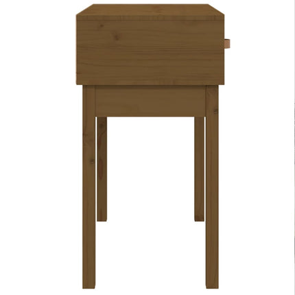 konsolbord 76,5x40x75 cm massivt fyrretræ gyldenbrun