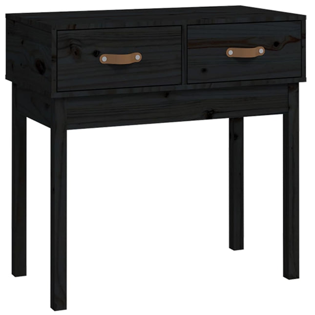 konsolbord 76,5x40x75 cm massivt fyrretræ sort