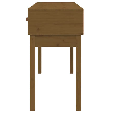 konsolbord 114x40x75 cm massivt fyrretræ gyldenbrun