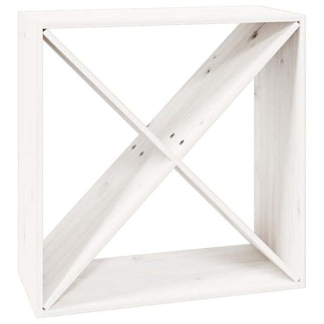 vinreol 62x25x62 cm massivt fyrretræ hvid
