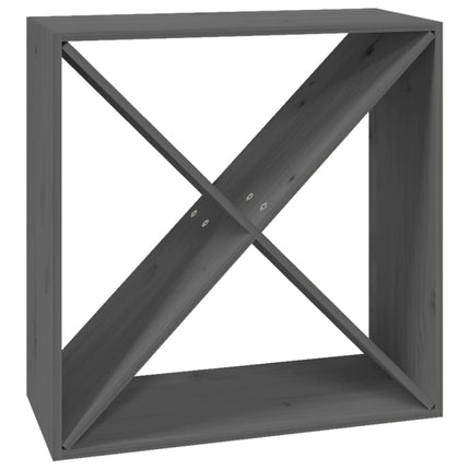 vinreol 62x25x62 cm massivt fyrretræ grå