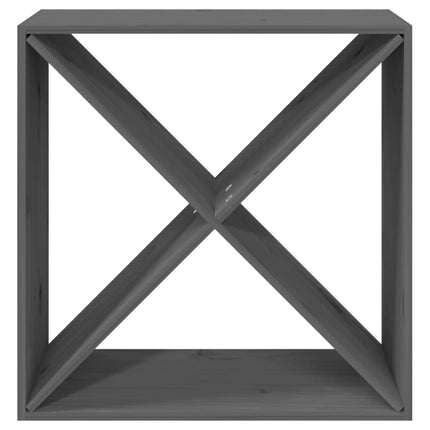 vinreol 62x25x62 cm massivt fyrretræ grå