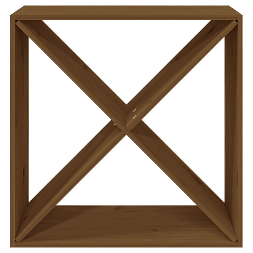 vinreol 62x25x62 cm massivt fyrretræ gyldenbrun