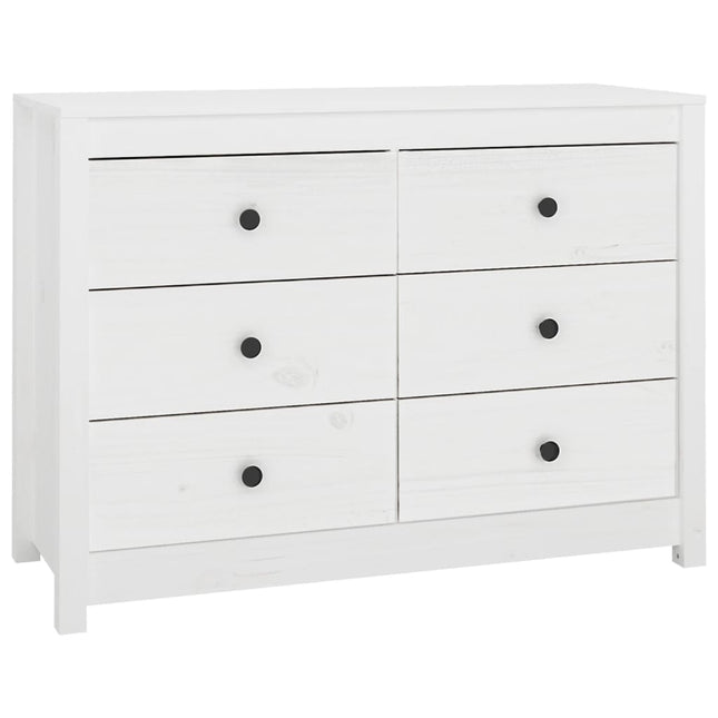 kommode 100x40x72 cm massivt fyrretræ hvid