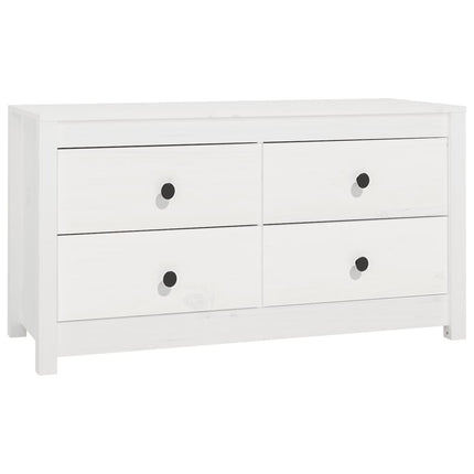 kommode 100x40x54 cm massivt fyrretræ hvid
