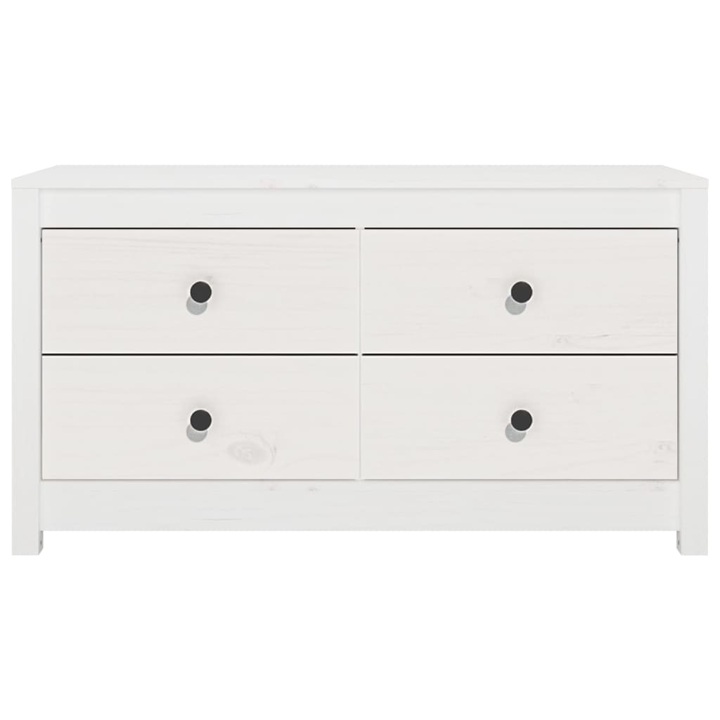 kommode 100x40x54 cm massivt fyrretræ hvid