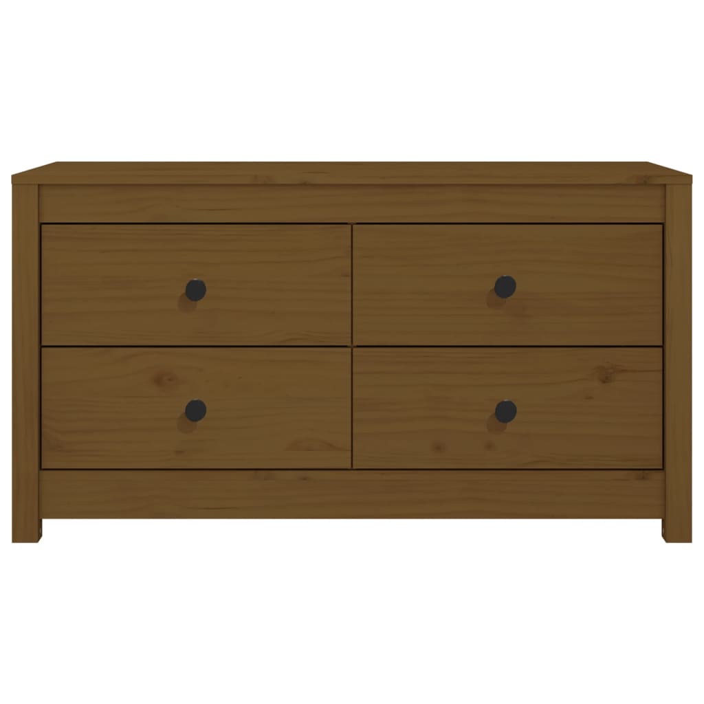 sideskab 100x40x54 cm massivt fyrretræ gyldenbrun
