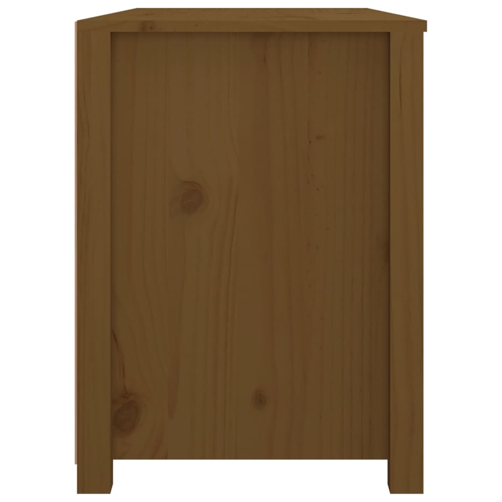 sideskab 100x40x54 cm massivt fyrretræ gyldenbrun