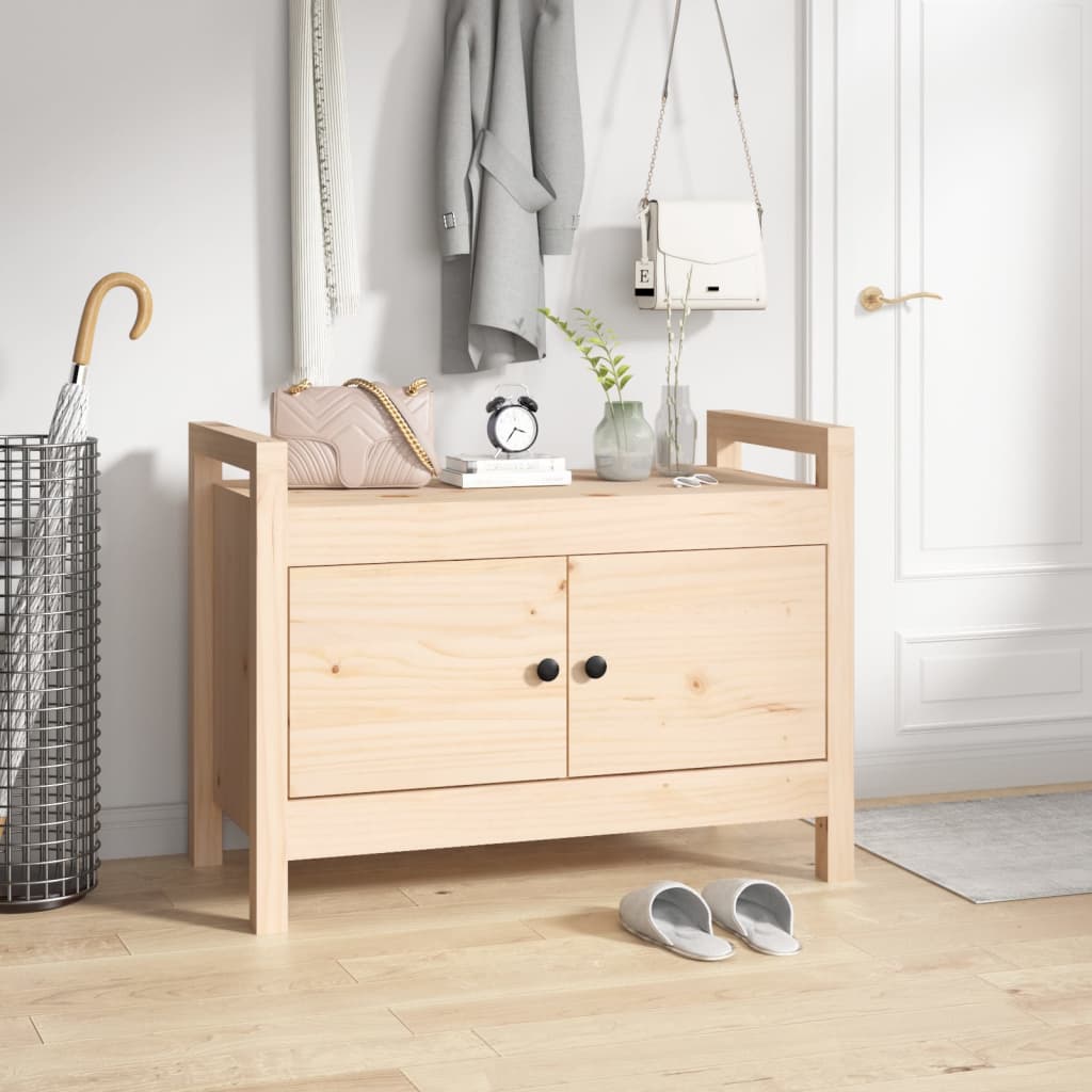 entrébænk 80x40x60 cm massivt fyrretræ