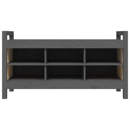entrébænk 110x40x60 cm massivt fyrretræ grå