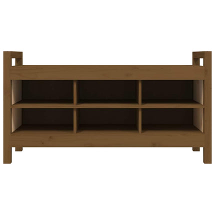 entrébænk 110x40x60 cm massivt fyrretræ gyldenbrun