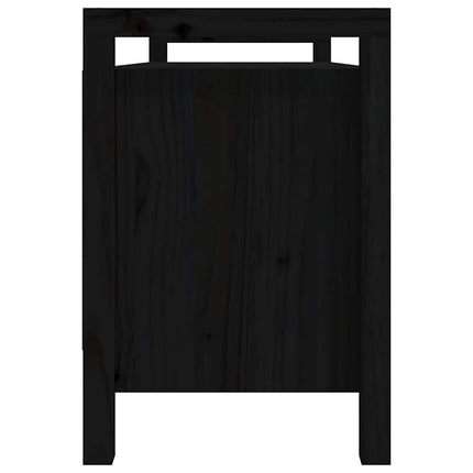 entrébænk 110x40x60 cm massivt fyrretræ sort