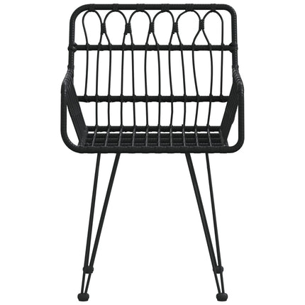havestole 2 stk. med armlæn 56x64x80 cm polyrattan sort