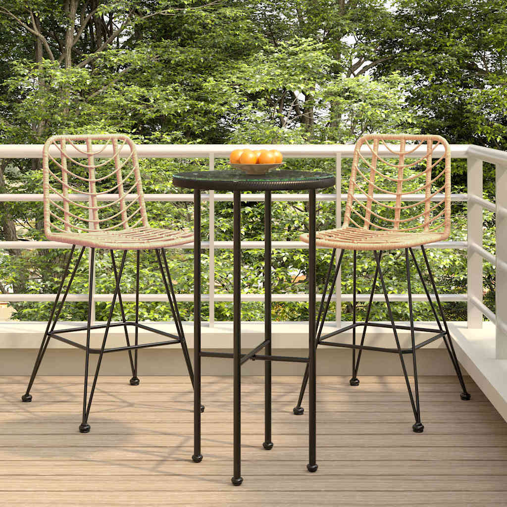 barstole 2 stk. 45x56x103,5 cm polyrattan og stl