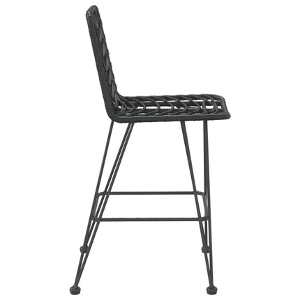 barstole 2 stk. 45x56x103,5 cm polyrattan og stål sort