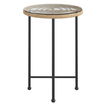 spisebord Ø55 cm hærdet glas og stål