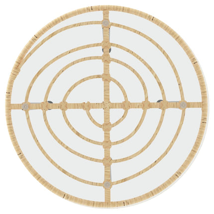spisebord Ø55 cm hærdet glas og stål