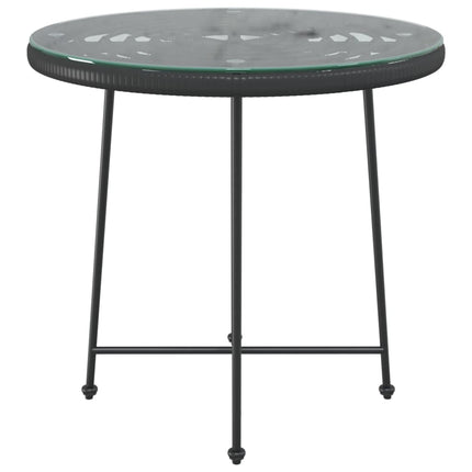 spisebord Ø80 cm hærdet glas og stål sort
