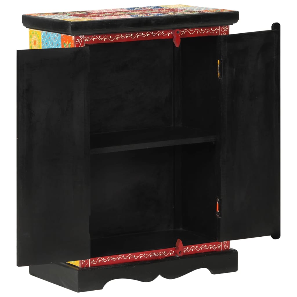 håndmalet skænk med låger 53x30x75 cm massivt mangotræ