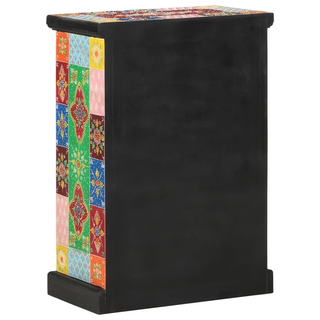 håndmalet skænk med låger 53x30x75 cm massivt mangotræ