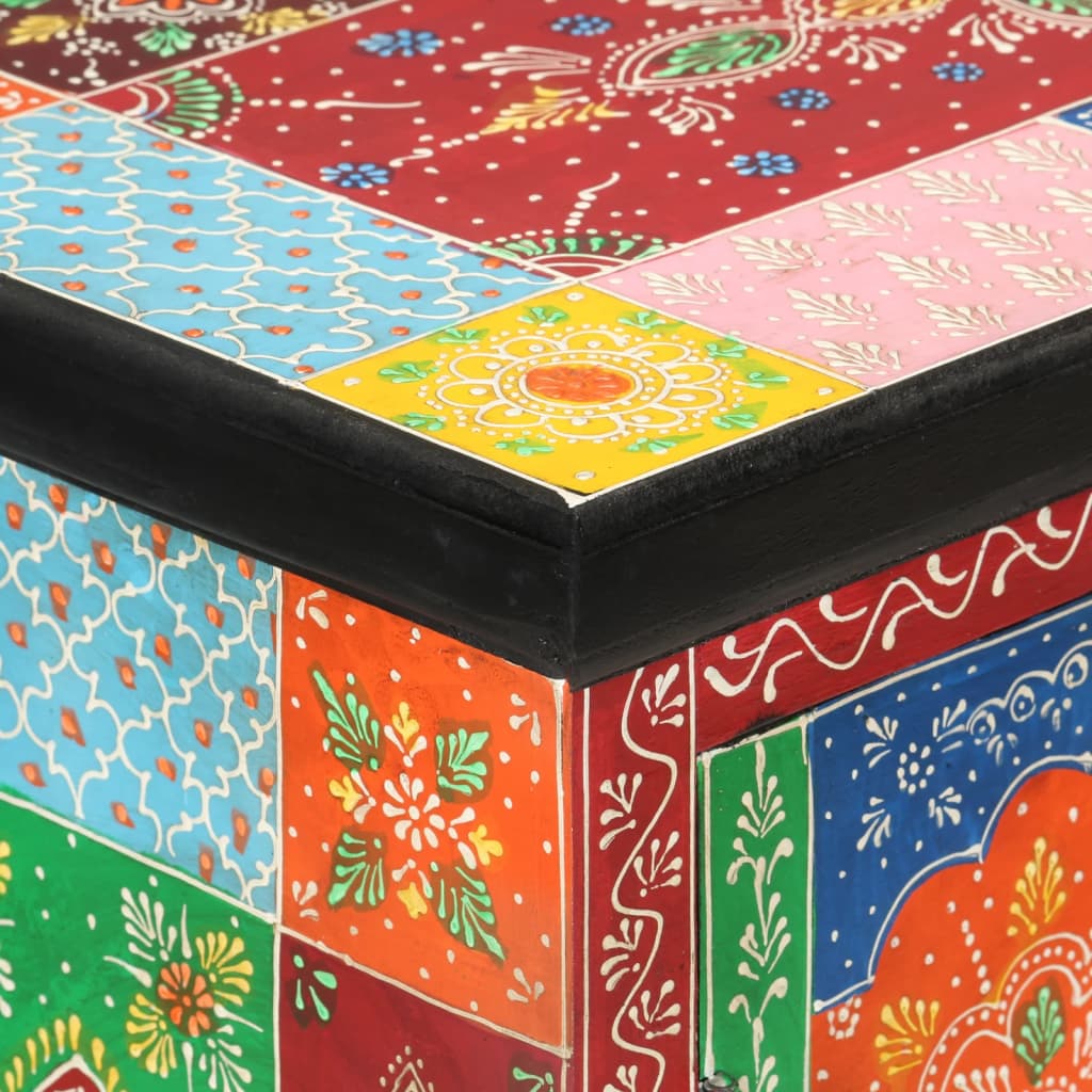 håndmalet skænk med låger 53x30x75 cm massivt mangotræ